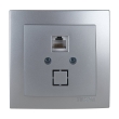 24131044 Розетка комп'ютерна RJ45, Cat.5E, срібло, Touran, Nilson