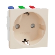 NU305744 Розетка з з.к. і шторками, бежева, New Unica, Schneider Electric