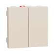 NU321344 Вимикач 2кл. прохідний, 2 модулі, бежевий, New Unica, Schneider Electric