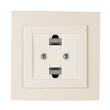 24121046 Розетка комп'ютерна подвійна RJ45, Cat.5E, кремова, Touran, Nilson