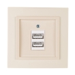 24121081 Розетка з 2xUSB тип A, 2,1А, кремова, Touran, Nilson