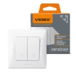 Вимикач 2кл. прохідний, білий, VF-BNSW2P-W, BINERA, VIDEX
