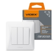 Вимикач 3кл., білий, VF-BNSW3-W, BINERA, VIDEX