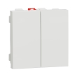NU321318 Вимикач 2кл. прохідний, 2 модулі, білий, New Unica, Schneider Electric