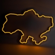 Неонова вивіска "Карта України", жовта, 500х350мм