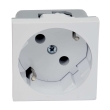 QS 45x45_C_HB Розетка модульна 45х45, з заземленням, з шторками, біла, Kopos