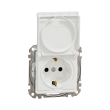 SDD211024 Розетка з з.к. шторками і кришкою, IP44, біла, Sedna Design, Schneider Electric