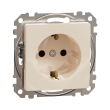 SDD112022 Розетка з з.к. і шторками, бежева, Sedna Design, Schneider Electric