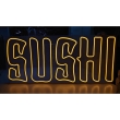 Неонова вивіска "SUSHI", жовта, 800х350мм