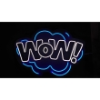 Неонова вивіска "WOW", кольорова, 600х410мм