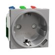 NU301730 Розетка з з.к. і шторками + USB тип C, 2 модулі, алюміній, New Unica, Schneider Electric