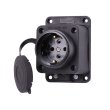 Розетка накладна 1м каучукова із заглушкою чорна, 2P+PE, 16А, 220V, Lezard