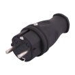 Вилка пряма каучукова чорна 2P+PE, 16А, 220V, Lezard