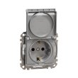 SDD213024 Розетка з з.к. шторками і кришкою, IP44, алюміній, Sedna Design, Schneider Electric