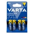 Батарейка лужна LR6/AA, LongLife Power, VARTA (уп./4шт.)