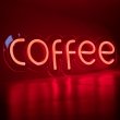 Неонова вивіска "COFFEE", Red, з контролером, 480х145мм