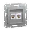 EPH4400161 Розетка комп'ютерна подвійна RJ45, Cat.5E, алюміній, ASFORA, Schneider Electric