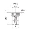 p0810128 Кнопка пластикова з фіксацією e.mb.eh135 зелена 1NO+1NC Enext