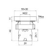 p0810120 Кнопка подвійна квадратна e.mb.bl8325 зелена/червона 1NO+1NC Enext