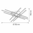Люстра LED 45W, 4000K, хром, GLORY Horoz