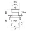 p0810124 Кнопка "грибок" з ключем поворотна e.mb.bs142 червоний, 1NC Enext