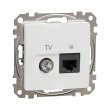 SDD111469T Розетка комп'ютерна RJ45 + TV, Cat.6, 4 дБ, біла, Sedna Design, Schneider Electric