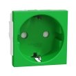 NU303706 Розетка з з.к. і шторками, зелена, гвинтові затискачі, New Unica, Schneider Electric