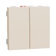 NU321144 Вимикач 2кл., 2 модулі, бежевий, New Unica, Schneider Electric
