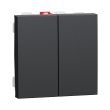 NU321154 Вимикач 2кл., 2 модулі, антрацит, New Unica, Schneider Electric