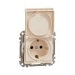 SDD212024 Розетка з з.к. шторками і кришкою, IP44, бежева, Sedna Design, Schneider Electric