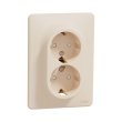 SDD312221 Розетка з з.к. і шторками подвійна, бежева, Sedna Design, Schneider Electric