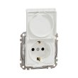 SDD211024 Розетка з з.к. шторками і кришкою, IP44, біла, Sedna Design, Schneider Electric