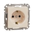 SDD112022 Розетка з з.к. і шторками, бежева, Sedna Design, Schneider Electric